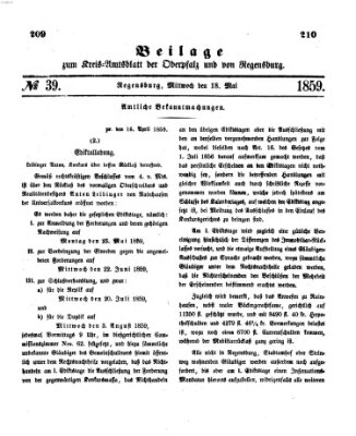 Königlich-bayerisches Kreis-Amtsblatt der Oberpfalz und von Regensburg (Königlich bayerisches Intelligenzblatt für die Oberpfalz und von Regensburg) Mittwoch 18. Mai 1859