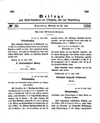 Königlich-bayerisches Kreis-Amtsblatt der Oberpfalz und von Regensburg (Königlich bayerisches Intelligenzblatt für die Oberpfalz und von Regensburg) Mittwoch 29. Juni 1859