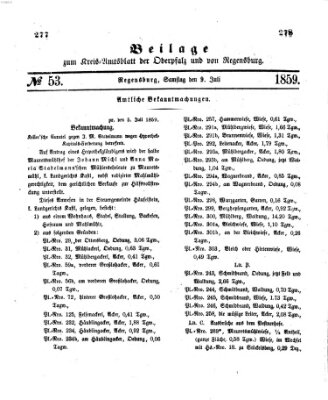 Königlich-bayerisches Kreis-Amtsblatt der Oberpfalz und von Regensburg (Königlich bayerisches Intelligenzblatt für die Oberpfalz und von Regensburg) Samstag 9. Juli 1859