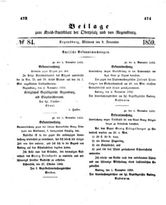 Königlich-bayerisches Kreis-Amtsblatt der Oberpfalz und von Regensburg (Königlich bayerisches Intelligenzblatt für die Oberpfalz und von Regensburg) Mittwoch 9. November 1859