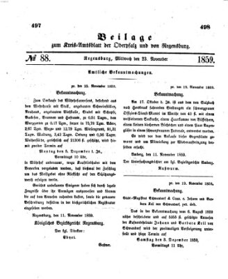 Königlich-bayerisches Kreis-Amtsblatt der Oberpfalz und von Regensburg (Königlich bayerisches Intelligenzblatt für die Oberpfalz und von Regensburg) Mittwoch 23. November 1859