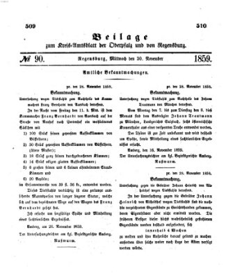 Königlich-bayerisches Kreis-Amtsblatt der Oberpfalz und von Regensburg (Königlich bayerisches Intelligenzblatt für die Oberpfalz und von Regensburg) Mittwoch 30. November 1859