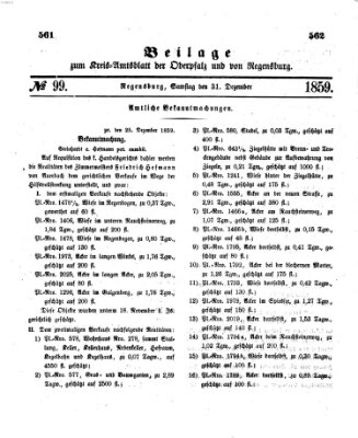 Königlich-bayerisches Kreis-Amtsblatt der Oberpfalz und von Regensburg (Königlich bayerisches Intelligenzblatt für die Oberpfalz und von Regensburg) Samstag 31. Dezember 1859