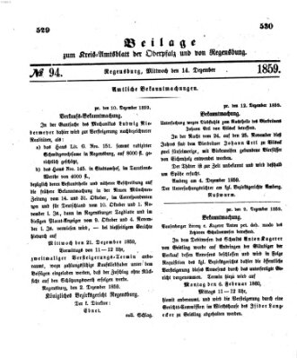 Königlich-bayerisches Kreis-Amtsblatt der Oberpfalz und von Regensburg (Königlich bayerisches Intelligenzblatt für die Oberpfalz und von Regensburg) Mittwoch 14. Dezember 1859