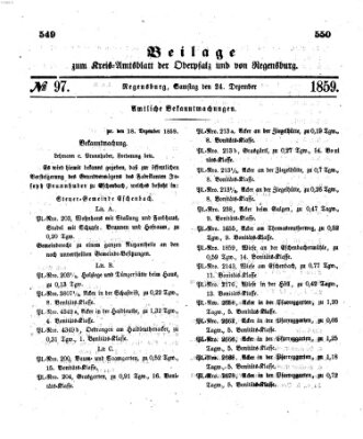 Königlich-bayerisches Kreis-Amtsblatt der Oberpfalz und von Regensburg (Königlich bayerisches Intelligenzblatt für die Oberpfalz und von Regensburg) Samstag 24. Dezember 1859