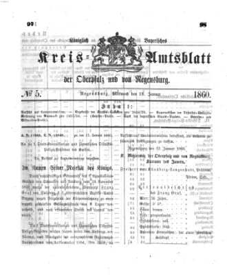 Königlich-bayerisches Kreis-Amtsblatt der Oberpfalz und von Regensburg (Königlich bayerisches Intelligenzblatt für die Oberpfalz und von Regensburg) Mittwoch 18. Januar 1860