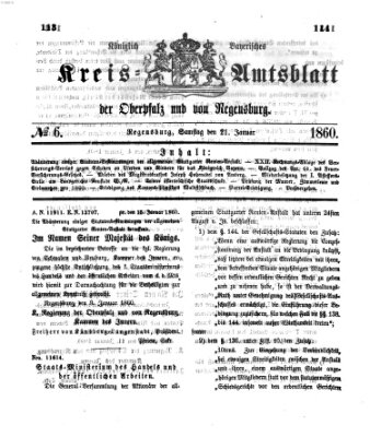 Königlich-bayerisches Kreis-Amtsblatt der Oberpfalz und von Regensburg (Königlich bayerisches Intelligenzblatt für die Oberpfalz und von Regensburg) Samstag 21. Januar 1860