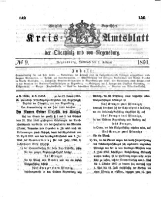 Königlich-bayerisches Kreis-Amtsblatt der Oberpfalz und von Regensburg (Königlich bayerisches Intelligenzblatt für die Oberpfalz und von Regensburg) Mittwoch 1. Februar 1860