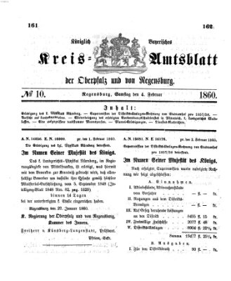 Königlich-bayerisches Kreis-Amtsblatt der Oberpfalz und von Regensburg (Königlich bayerisches Intelligenzblatt für die Oberpfalz und von Regensburg) Samstag 4. Februar 1860