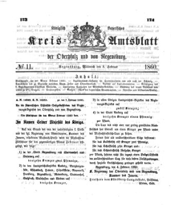 Königlich-bayerisches Kreis-Amtsblatt der Oberpfalz und von Regensburg (Königlich bayerisches Intelligenzblatt für die Oberpfalz und von Regensburg) Mittwoch 8. Februar 1860