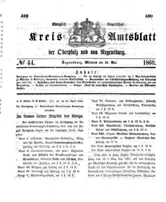 Königlich-bayerisches Kreis-Amtsblatt der Oberpfalz und von Regensburg (Königlich bayerisches Intelligenzblatt für die Oberpfalz und von Regensburg) Mittwoch 30. Mai 1860