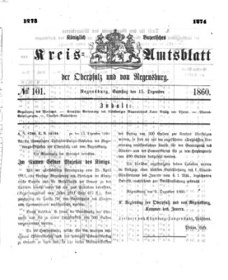 Königlich-bayerisches Kreis-Amtsblatt der Oberpfalz und von Regensburg (Königlich bayerisches Intelligenzblatt für die Oberpfalz und von Regensburg) Samstag 15. Dezember 1860