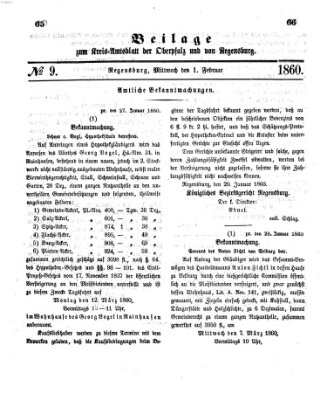 Königlich-bayerisches Kreis-Amtsblatt der Oberpfalz und von Regensburg (Königlich bayerisches Intelligenzblatt für die Oberpfalz und von Regensburg) Mittwoch 1. Februar 1860