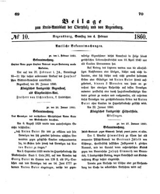 Königlich-bayerisches Kreis-Amtsblatt der Oberpfalz und von Regensburg (Königlich bayerisches Intelligenzblatt für die Oberpfalz und von Regensburg) Samstag 4. Februar 1860