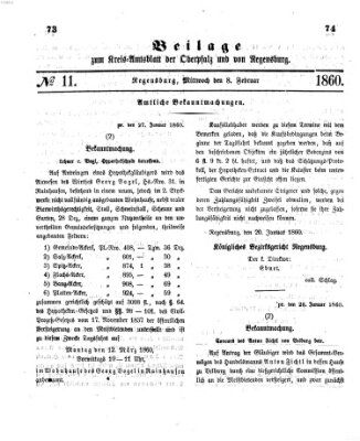 Königlich-bayerisches Kreis-Amtsblatt der Oberpfalz und von Regensburg (Königlich bayerisches Intelligenzblatt für die Oberpfalz und von Regensburg) Mittwoch 8. Februar 1860