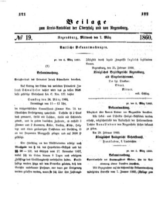 Königlich-bayerisches Kreis-Amtsblatt der Oberpfalz und von Regensburg (Königlich bayerisches Intelligenzblatt für die Oberpfalz und von Regensburg) Mittwoch 7. März 1860