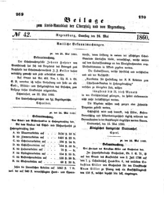 Königlich-bayerisches Kreis-Amtsblatt der Oberpfalz und von Regensburg (Königlich bayerisches Intelligenzblatt für die Oberpfalz und von Regensburg) Samstag 26. Mai 1860