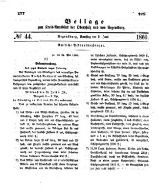 Königlich-bayerisches Kreis-Amtsblatt der Oberpfalz und von Regensburg (Königlich bayerisches Intelligenzblatt für die Oberpfalz und von Regensburg) Samstag 2. Juni 1860