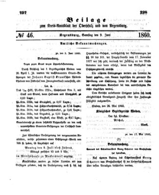 Königlich-bayerisches Kreis-Amtsblatt der Oberpfalz und von Regensburg (Königlich bayerisches Intelligenzblatt für die Oberpfalz und von Regensburg) Samstag 9. Juni 1860