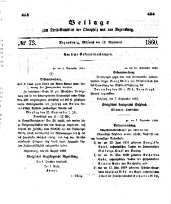 Königlich-bayerisches Kreis-Amtsblatt der Oberpfalz und von Regensburg (Königlich bayerisches Intelligenzblatt für die Oberpfalz und von Regensburg) Mittwoch 12. September 1860