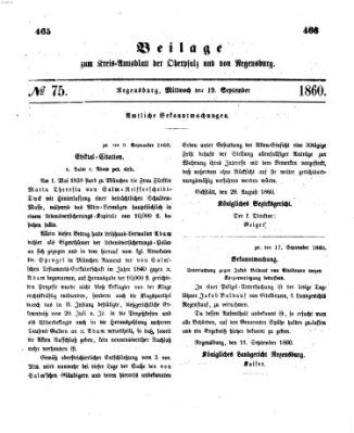 Königlich-bayerisches Kreis-Amtsblatt der Oberpfalz und von Regensburg (Königlich bayerisches Intelligenzblatt für die Oberpfalz und von Regensburg) Mittwoch 19. September 1860