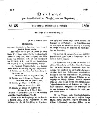 Königlich-bayerisches Kreis-Amtsblatt der Oberpfalz und von Regensburg (Königlich bayerisches Intelligenzblatt für die Oberpfalz und von Regensburg) Mittwoch 7. November 1860