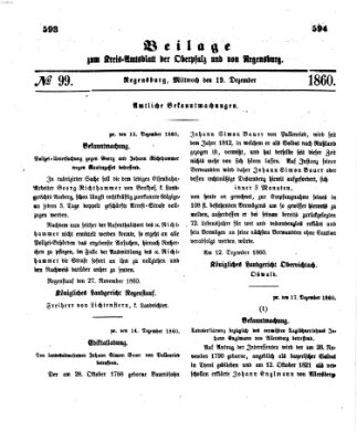 Königlich-bayerisches Kreis-Amtsblatt der Oberpfalz und von Regensburg (Königlich bayerisches Intelligenzblatt für die Oberpfalz und von Regensburg) Mittwoch 19. Dezember 1860