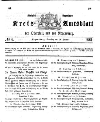 Königlich-bayerisches Kreis-Amtsblatt der Oberpfalz und von Regensburg (Königlich bayerisches Intelligenzblatt für die Oberpfalz und von Regensburg) Samstag 19. Januar 1861