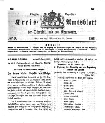 Königlich-bayerisches Kreis-Amtsblatt der Oberpfalz und von Regensburg (Königlich bayerisches Intelligenzblatt für die Oberpfalz und von Regensburg) Mittwoch 30. Januar 1861