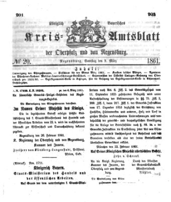 Königlich-bayerisches Kreis-Amtsblatt der Oberpfalz und von Regensburg (Königlich bayerisches Intelligenzblatt für die Oberpfalz und von Regensburg) Samstag 9. März 1861