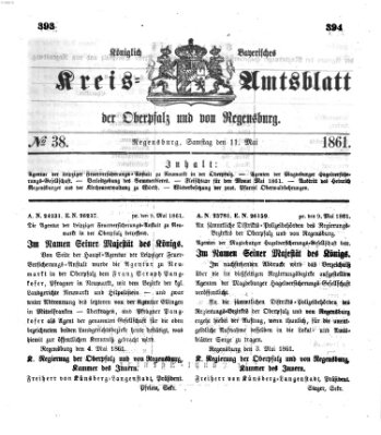 Königlich-bayerisches Kreis-Amtsblatt der Oberpfalz und von Regensburg (Königlich bayerisches Intelligenzblatt für die Oberpfalz und von Regensburg) Samstag 11. Mai 1861