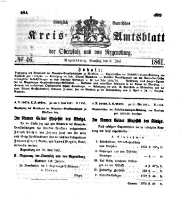 Königlich-bayerisches Kreis-Amtsblatt der Oberpfalz und von Regensburg (Königlich bayerisches Intelligenzblatt für die Oberpfalz und von Regensburg) Samstag 8. Juni 1861