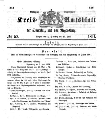 Königlich-bayerisches Kreis-Amtsblatt der Oberpfalz und von Regensburg (Königlich bayerisches Intelligenzblatt für die Oberpfalz und von Regensburg) Dienstag 25. Juni 1861