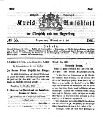 Königlich-bayerisches Kreis-Amtsblatt der Oberpfalz und von Regensburg (Königlich bayerisches Intelligenzblatt für die Oberpfalz und von Regensburg) Mittwoch 3. Juli 1861