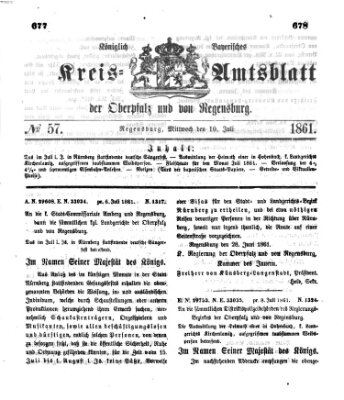 Königlich-bayerisches Kreis-Amtsblatt der Oberpfalz und von Regensburg (Königlich bayerisches Intelligenzblatt für die Oberpfalz und von Regensburg) Mittwoch 10. Juli 1861