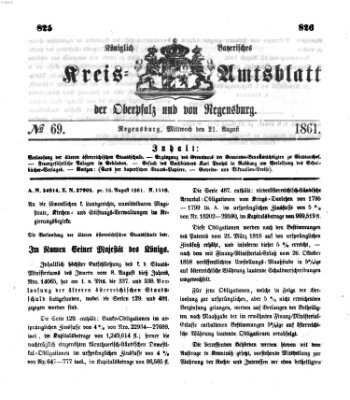 Königlich-bayerisches Kreis-Amtsblatt der Oberpfalz und von Regensburg (Königlich bayerisches Intelligenzblatt für die Oberpfalz und von Regensburg) Mittwoch 21. August 1861