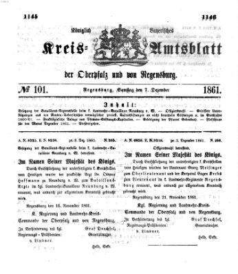 Königlich-bayerisches Kreis-Amtsblatt der Oberpfalz und von Regensburg (Königlich bayerisches Intelligenzblatt für die Oberpfalz und von Regensburg) Samstag 7. Dezember 1861