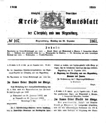 Königlich-bayerisches Kreis-Amtsblatt der Oberpfalz und von Regensburg (Königlich bayerisches Intelligenzblatt für die Oberpfalz und von Regensburg) Samstag 28. Dezember 1861