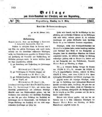 Königlich-bayerisches Kreis-Amtsblatt der Oberpfalz und von Regensburg (Königlich bayerisches Intelligenzblatt für die Oberpfalz und von Regensburg) Samstag 9. März 1861