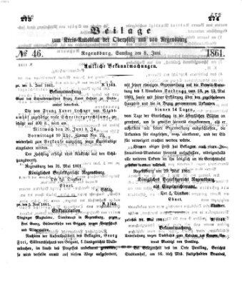 Königlich-bayerisches Kreis-Amtsblatt der Oberpfalz und von Regensburg (Königlich bayerisches Intelligenzblatt für die Oberpfalz und von Regensburg) Samstag 8. Juni 1861