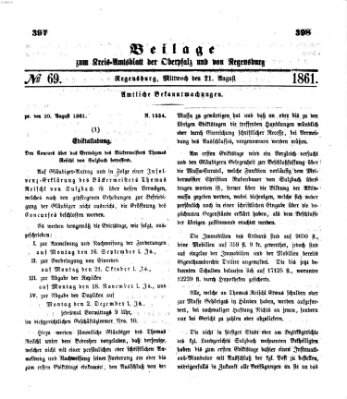 Königlich-bayerisches Kreis-Amtsblatt der Oberpfalz und von Regensburg (Königlich bayerisches Intelligenzblatt für die Oberpfalz und von Regensburg) Mittwoch 21. August 1861