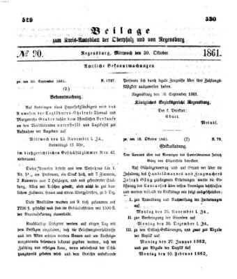 Königlich-bayerisches Kreis-Amtsblatt der Oberpfalz und von Regensburg (Königlich bayerisches Intelligenzblatt für die Oberpfalz und von Regensburg) Mittwoch 30. Oktober 1861