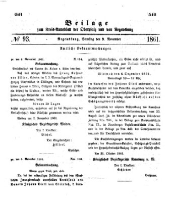 Königlich-bayerisches Kreis-Amtsblatt der Oberpfalz und von Regensburg (Königlich bayerisches Intelligenzblatt für die Oberpfalz und von Regensburg) Samstag 9. November 1861