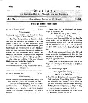 Königlich-bayerisches Kreis-Amtsblatt der Oberpfalz und von Regensburg (Königlich bayerisches Intelligenzblatt für die Oberpfalz und von Regensburg) Samstag 23. November 1861