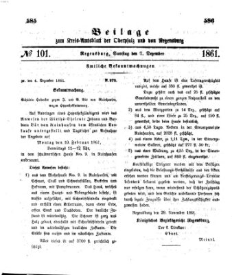 Königlich-bayerisches Kreis-Amtsblatt der Oberpfalz und von Regensburg (Königlich bayerisches Intelligenzblatt für die Oberpfalz und von Regensburg) Samstag 7. Dezember 1861