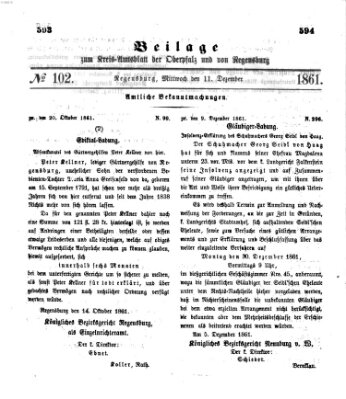 Königlich-bayerisches Kreis-Amtsblatt der Oberpfalz und von Regensburg (Königlich bayerisches Intelligenzblatt für die Oberpfalz und von Regensburg) Mittwoch 11. Dezember 1861