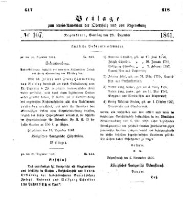 Königlich-bayerisches Kreis-Amtsblatt der Oberpfalz und von Regensburg (Königlich bayerisches Intelligenzblatt für die Oberpfalz und von Regensburg) Samstag 28. Dezember 1861