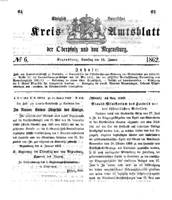 Königlich-bayerisches Kreis-Amtsblatt der Oberpfalz und von Regensburg (Königlich bayerisches Intelligenzblatt für die Oberpfalz und von Regensburg) Samstag 18. Januar 1862