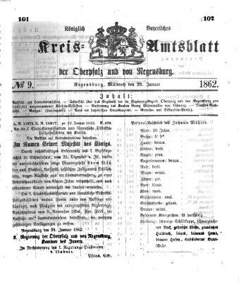 Königlich-bayerisches Kreis-Amtsblatt der Oberpfalz und von Regensburg (Königlich bayerisches Intelligenzblatt für die Oberpfalz und von Regensburg) Mittwoch 29. Januar 1862