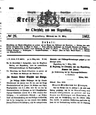 Königlich-bayerisches Kreis-Amtsblatt der Oberpfalz und von Regensburg (Königlich bayerisches Intelligenzblatt für die Oberpfalz und von Regensburg) Mittwoch 19. März 1862